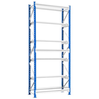 Vue de 3/4 du rayonnage porte bobines - élément de départ