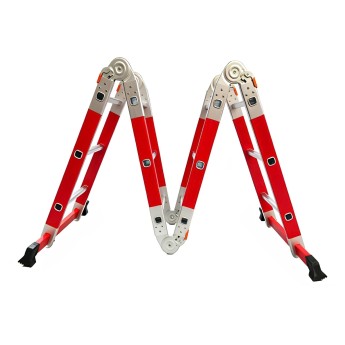 Vue globale de l'échelle plateforme multiposition - configuration double escabeau