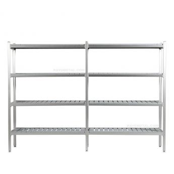 Rayonnage alimentaire aluminium position linéaire sans accessoires