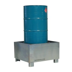 Vue d'ensemble du bac de rétention produit chimique 1 fût